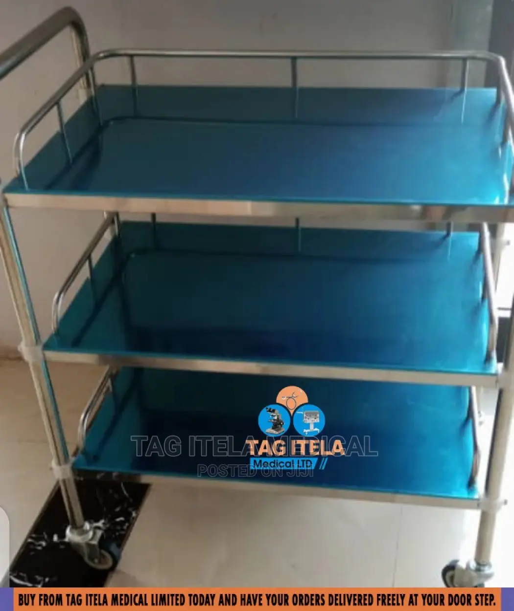 Medicine Trolley (3 Steps Stainless)