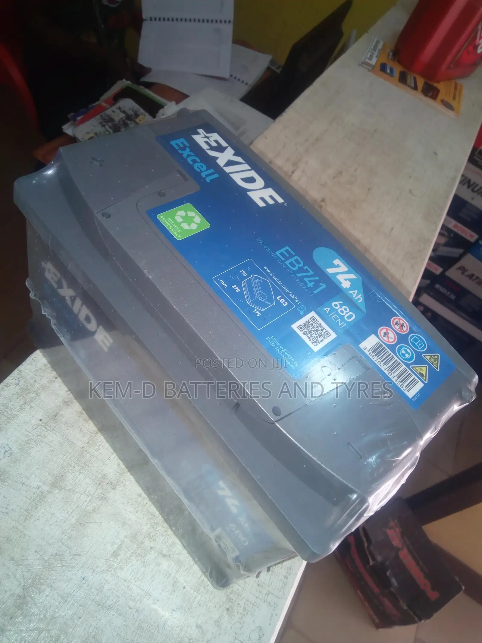 15 Plates Car Exide Car Battery + Free Delivery 12v74