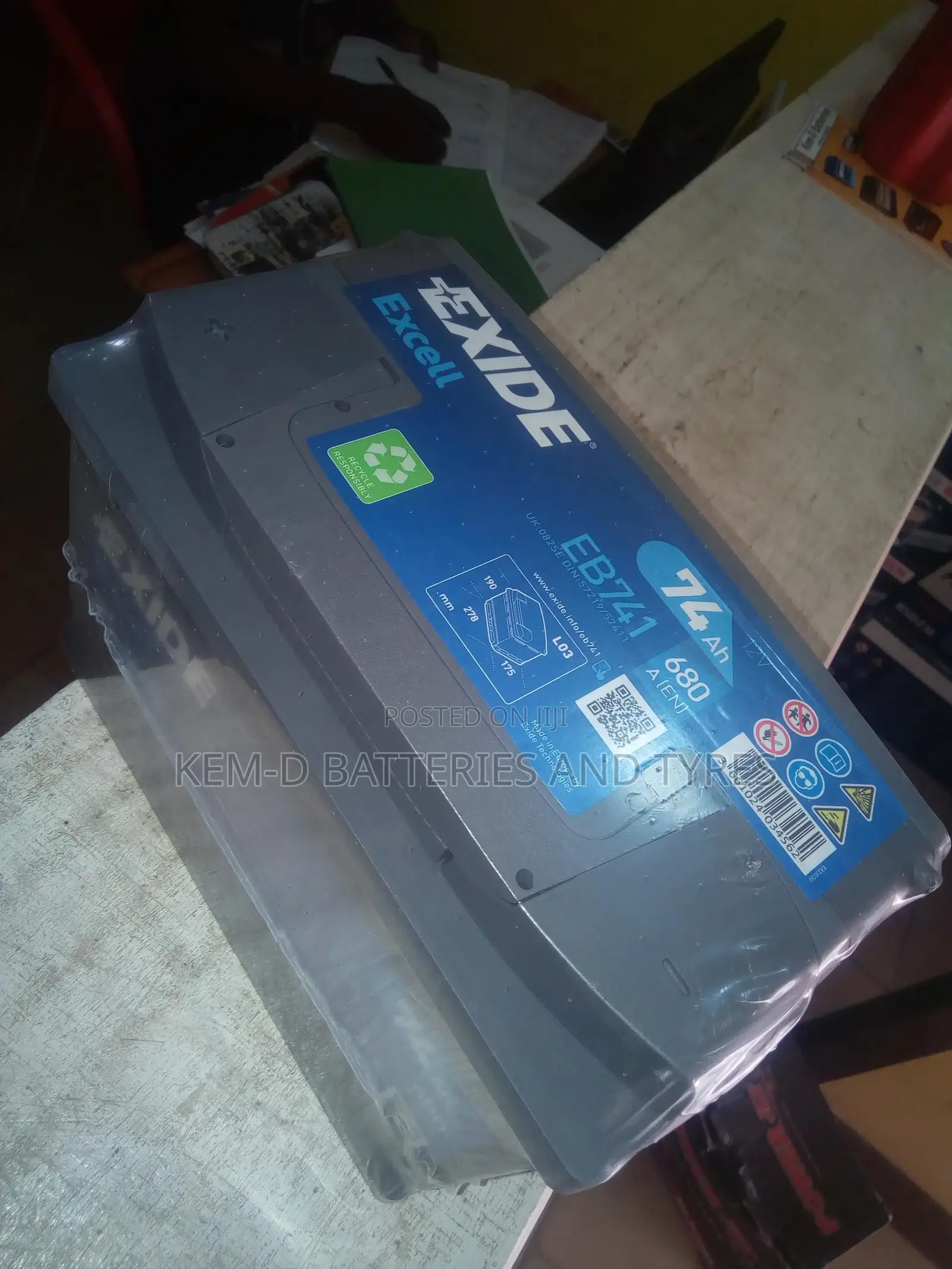 15 Plates Car Exide Car Battery + Free Delivery 12v74