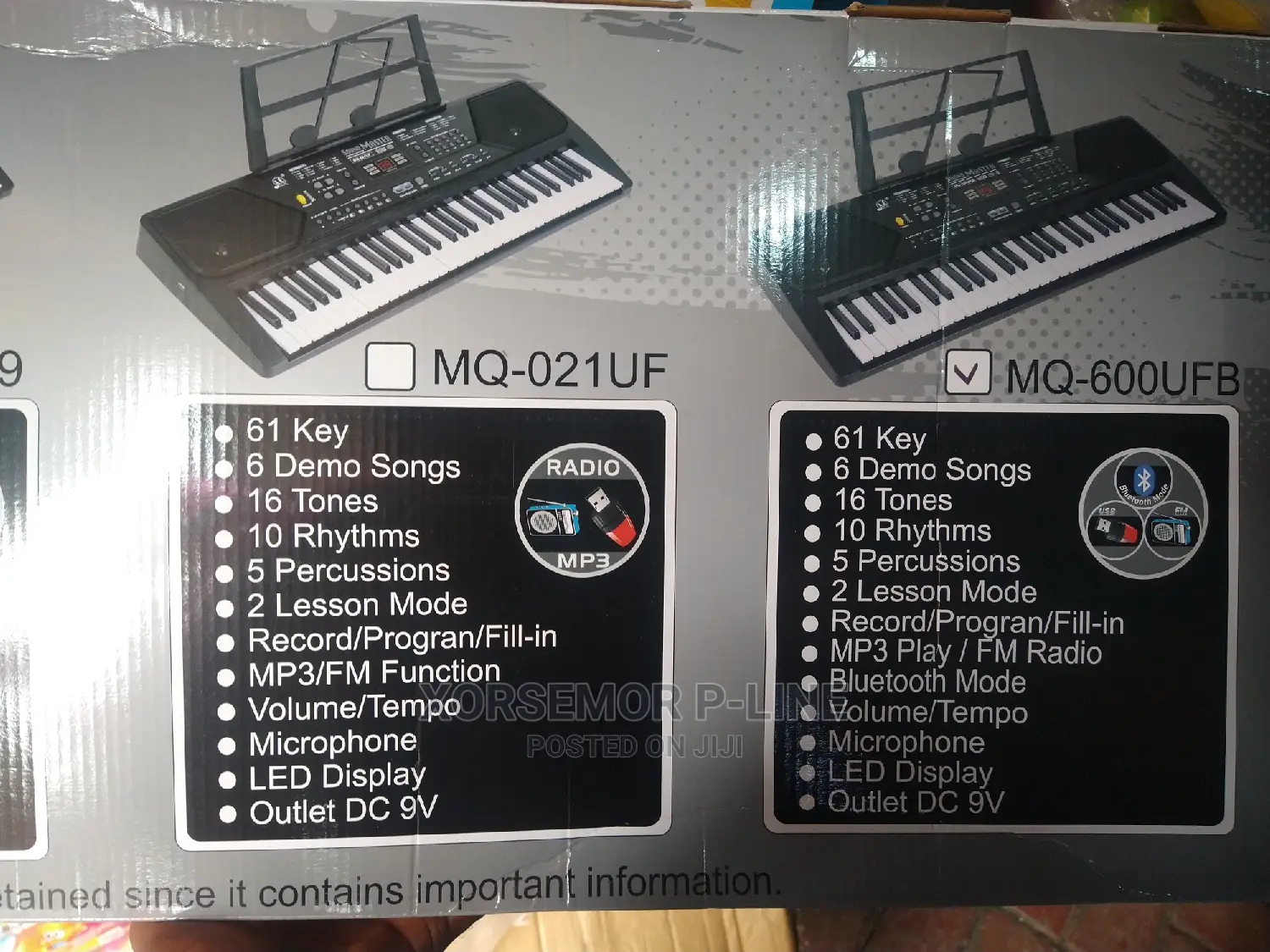 61 Keys Electronic Keyboard Mq-600ufb