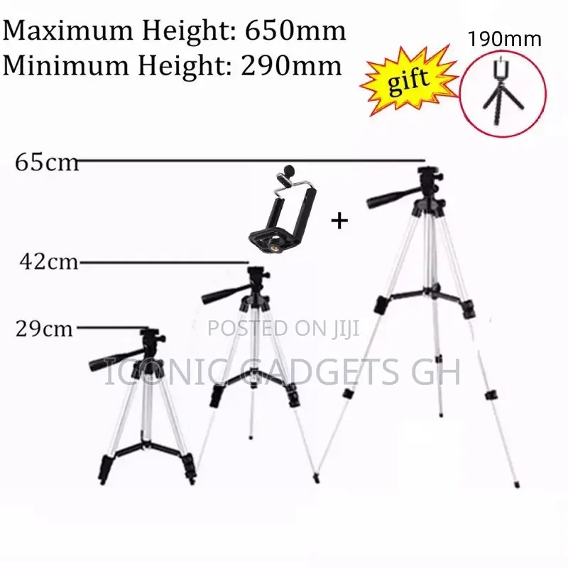 Portable Tripod Stands For Phones And Camera's.