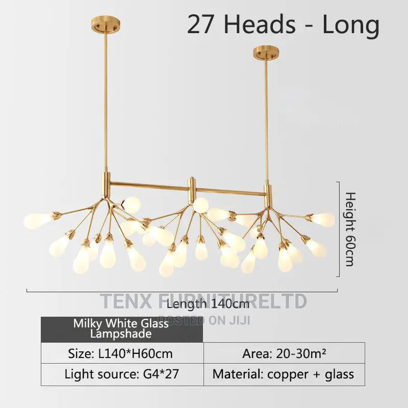 Nordic Luxury Copper LED Chandelier.