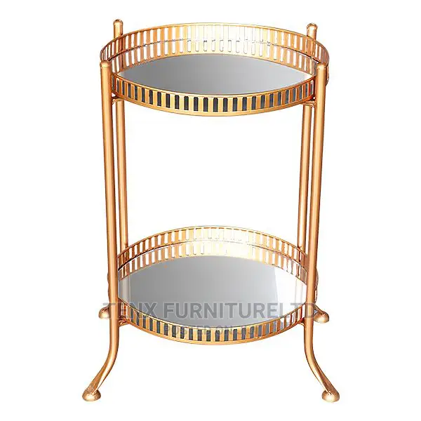 Side Table Mirror Tray Top 2 Tier