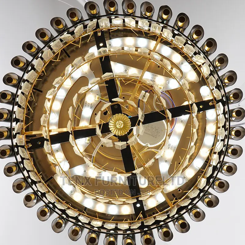 Crystal Ceiling Fan Chandelier Gold