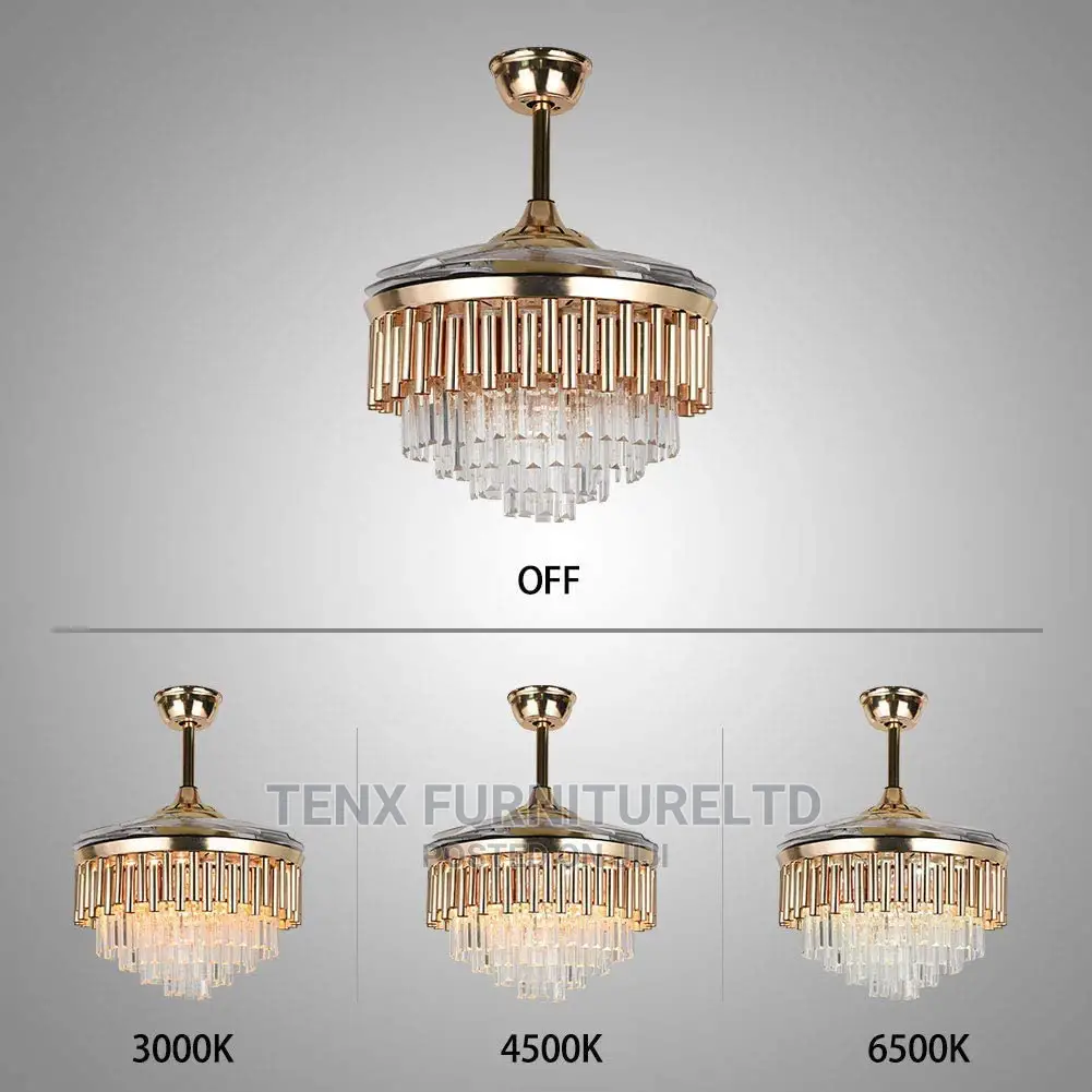 Ceiling Fan With Chandelier ,Remote and Led Lights