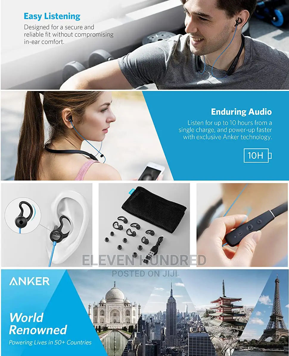 Anker Soundbuds Lite Bluetooth Earbuds With Neckband