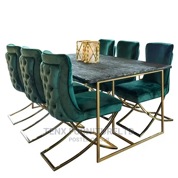 Dining Table With 8 Chair's (Belled)