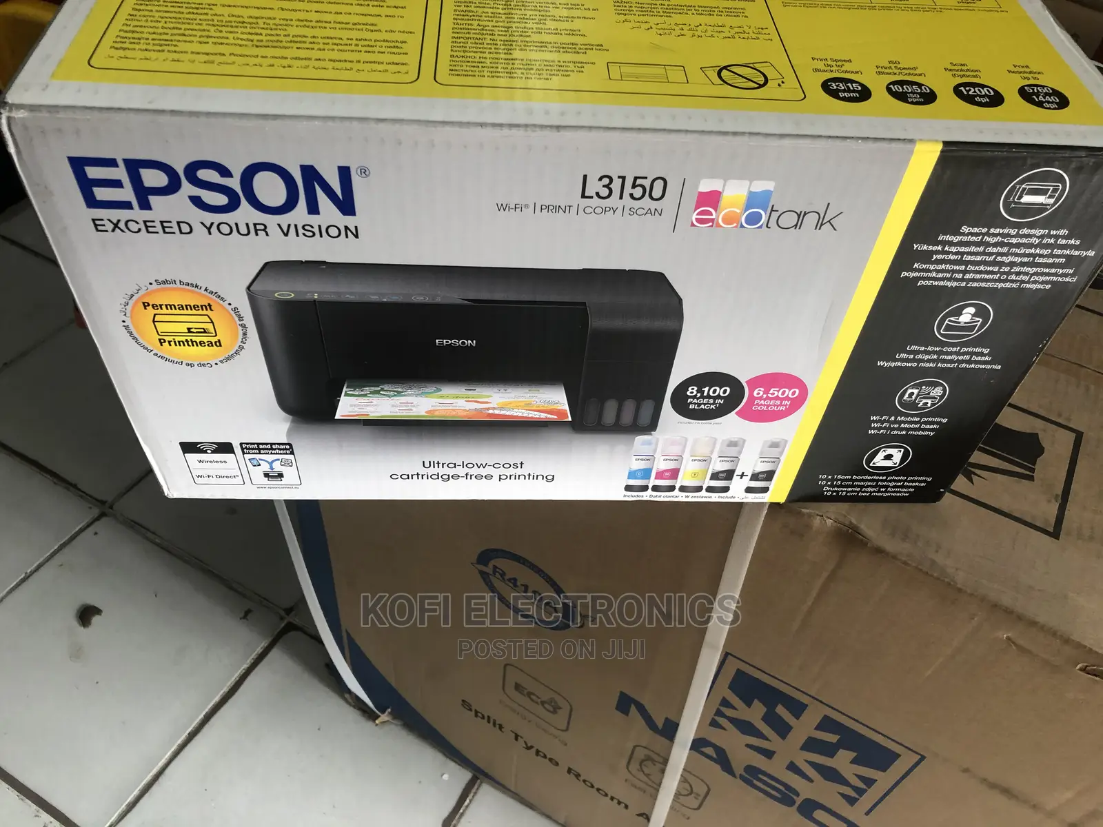 Epson Ecotank L3150 All-In-One Printer- Black