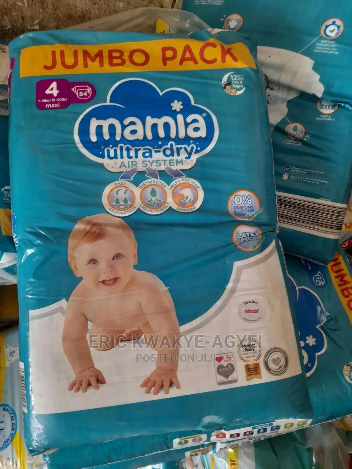 Mamia Diapers Size 3 Midi Nappies Jumbo Bag 98 PACK