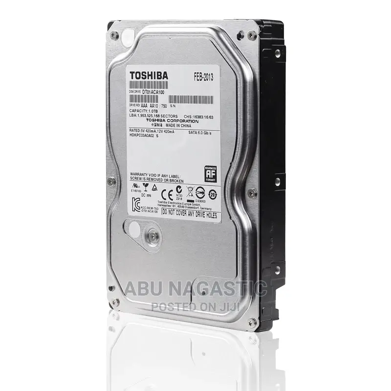 One (1) Terabyte Toshiba Hard Drive 1000GB