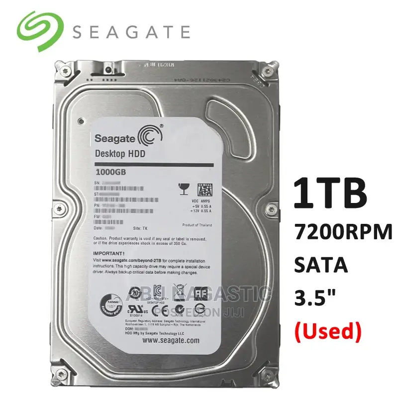 Seagate 1TB Internal Or External Hard Disk Drive