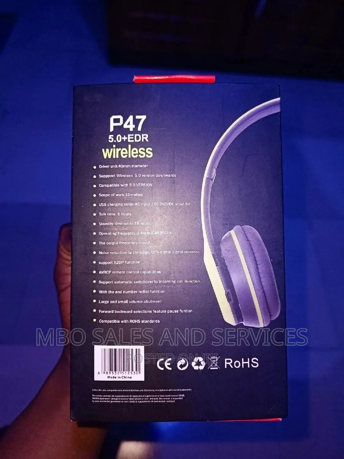 P47 Foldable Bluetooth Wireless Headset
