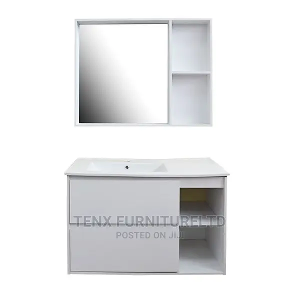 Bathroom Cabinet Wooden Ceramic Set