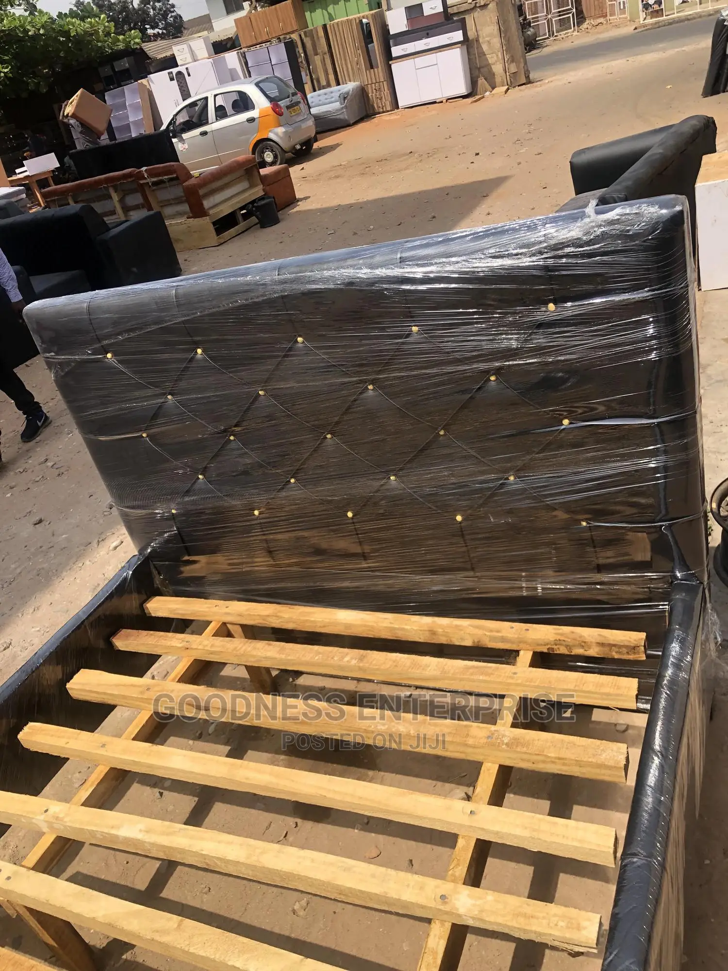 Foreign Leather Bed Frame