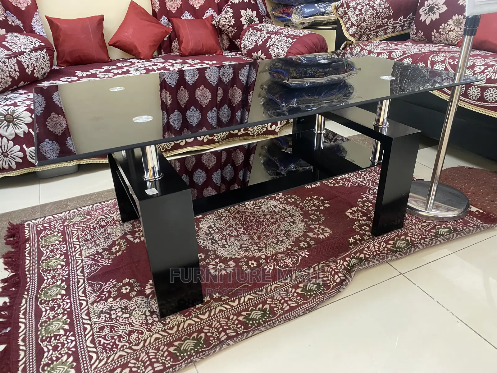 Black Glass Centre Table. Free Delivery