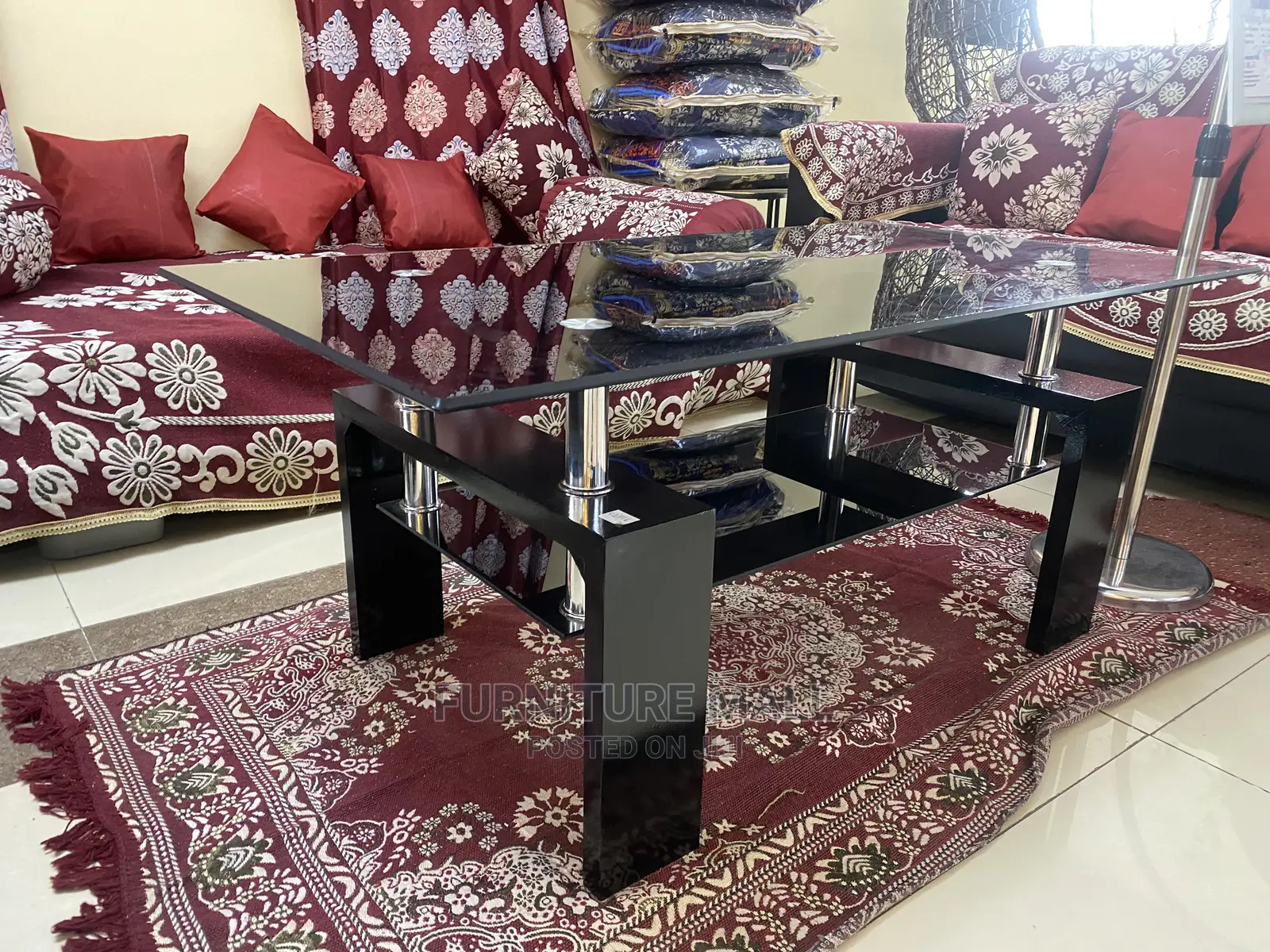 Black Glass Centre Table. Free Delivery