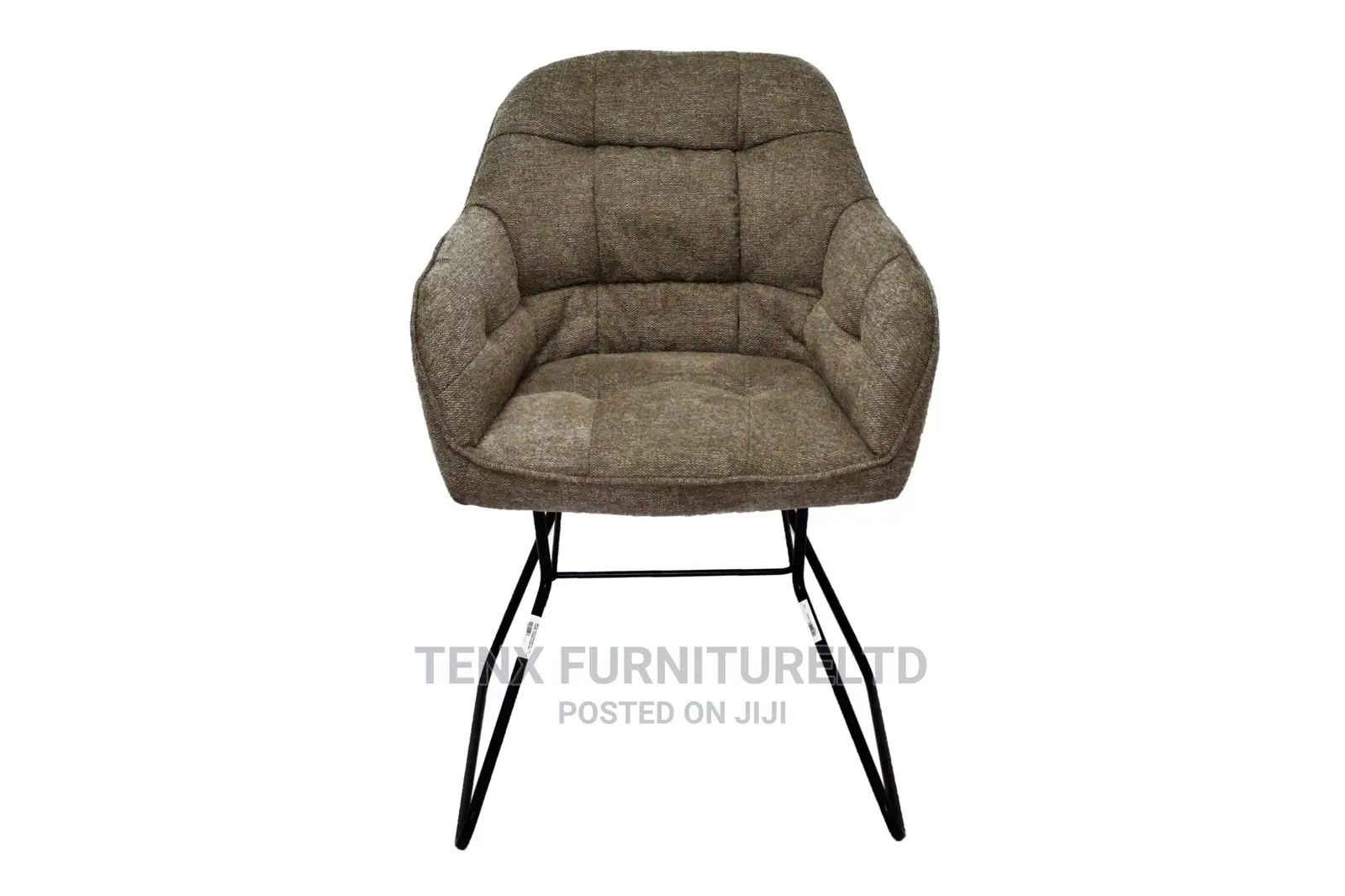 Club Fabric Chairwith Black Metal Leg Taupe