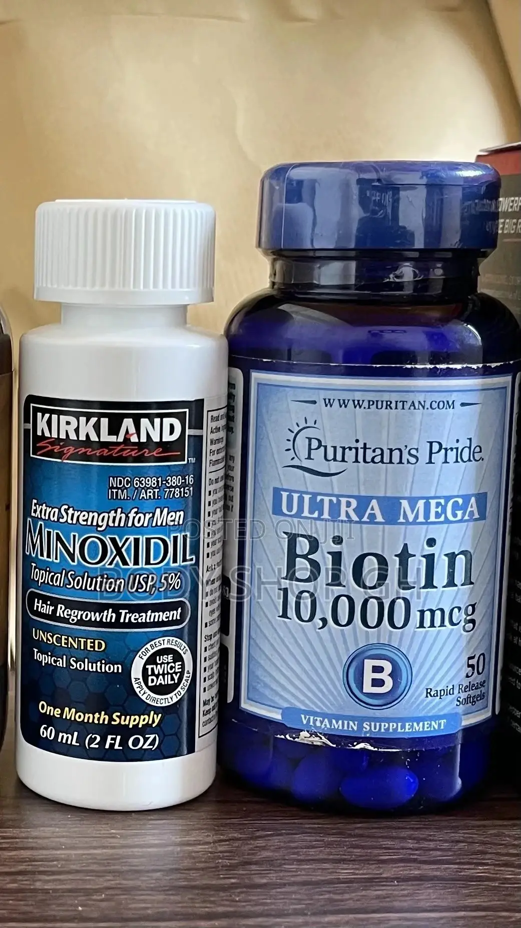 Puritans Pride Biotin + Kirkland Minoxidil (4 Hair Growth)