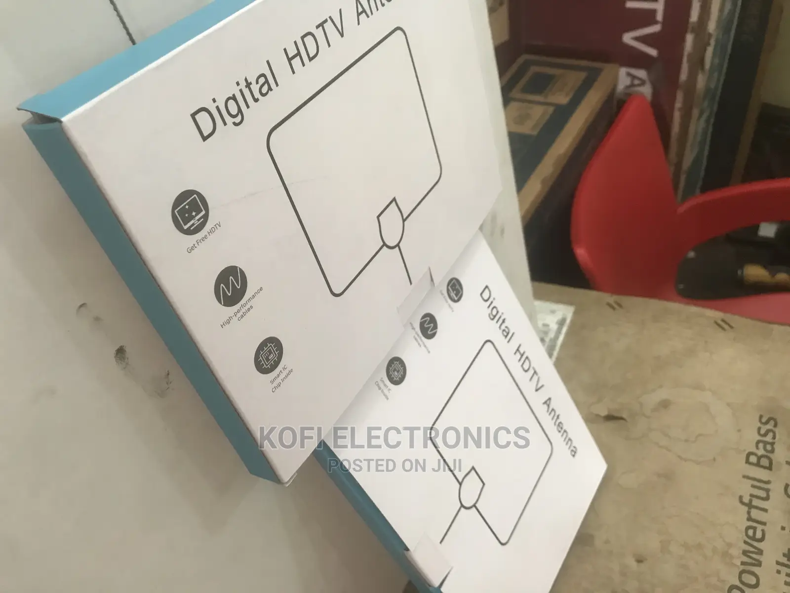 50 Miles Flat Design 1080P Digital HDTV Indoor + Booster