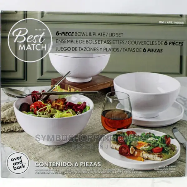 Over and Back 6-Piece Bowl and Lid/Plate