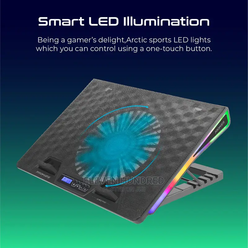 Portable Height Adjustable RGB Laptop Cooling /Stand Pad