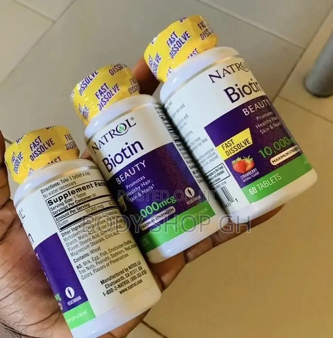 Natrol Biotin- Strawberry Flavor(Hair,Skin Nails)-10,000mcg