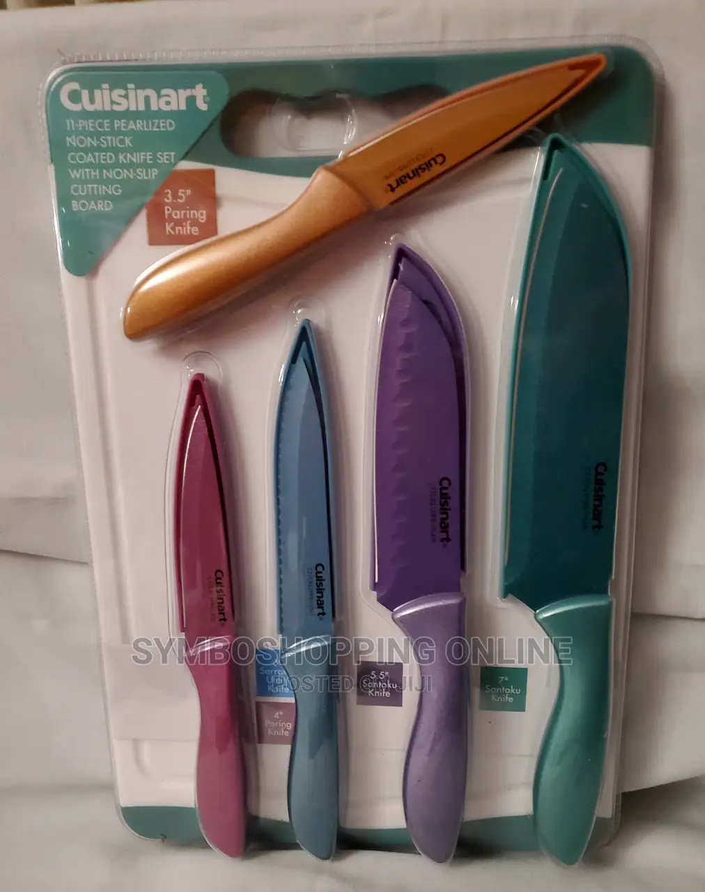 Cuisinart 11pc Pearlized Non Stick Knife With Cutting Board