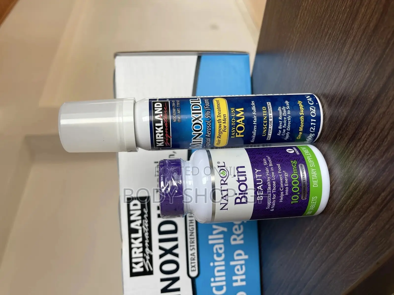 Kirkland Minoxidil Foam % + Natrol Biotin (100 Tabs)