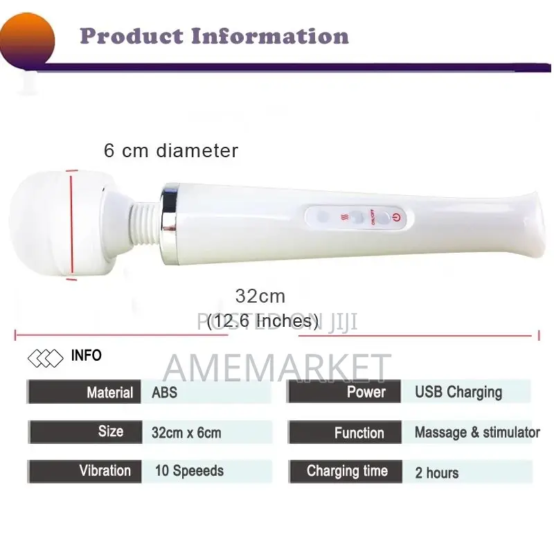 Huge Magic Wand Massager Vibrator.G-spot Clitoris Stimulator