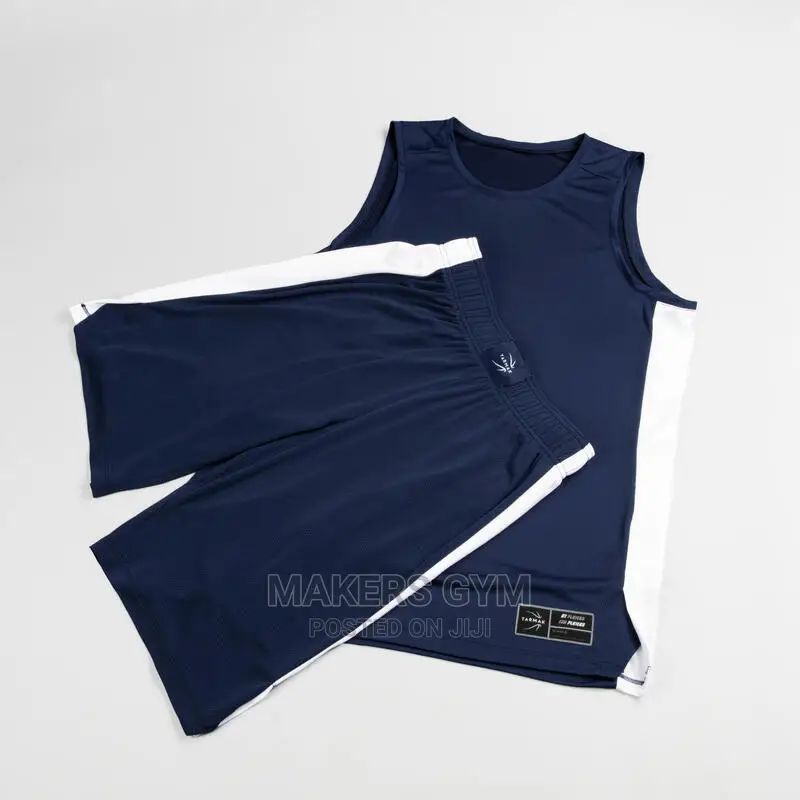 Men's Basketball Shorts and Sleeves- Dark Blue/White