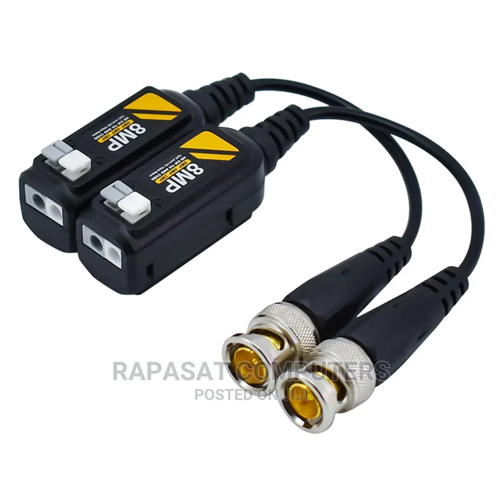 1 Pair 8MP HD Transmitter Balun Adapter CCTV Pas