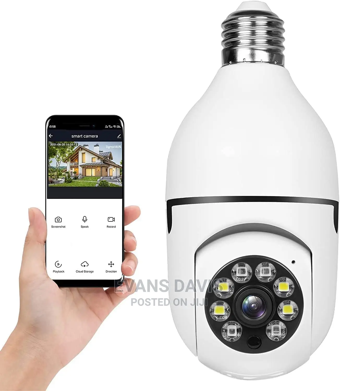 Rotating Wireless Bulb Spy/Hidden Camera 360 Degrees