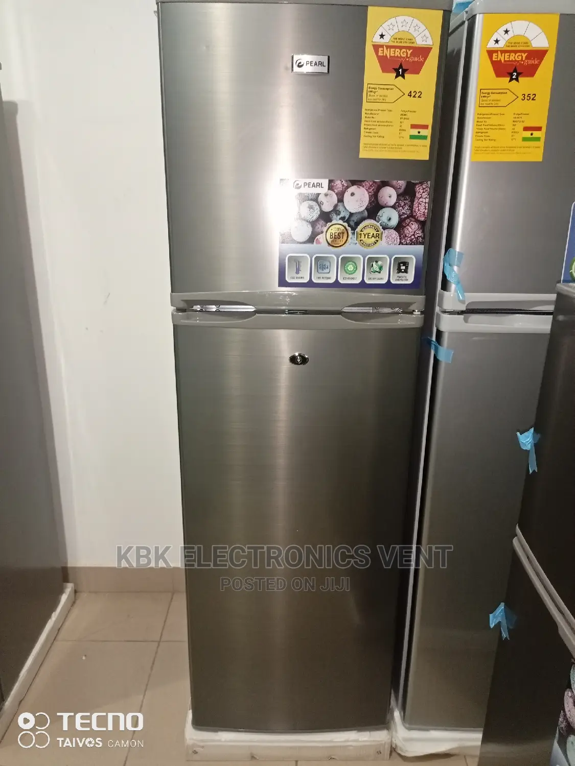 Pearl 170ltr Double Door Refrigerator Top Freezer