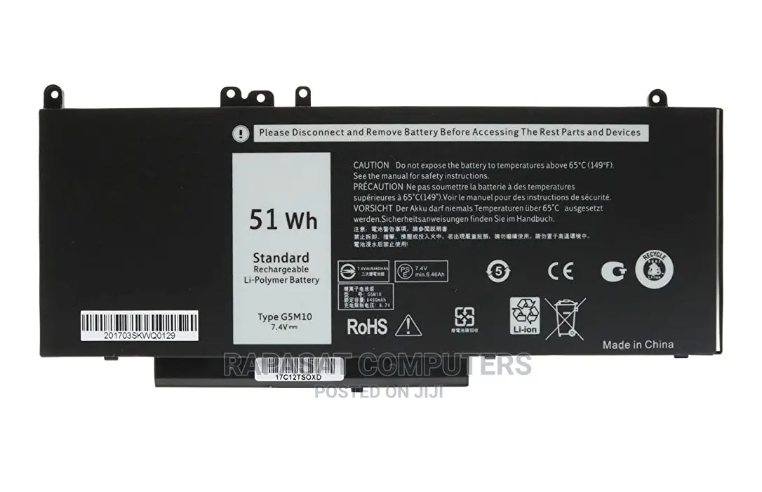 Dell G5m10 Latitude E5450 E5550 V5gx R9xm9 Wy Laptop Battery