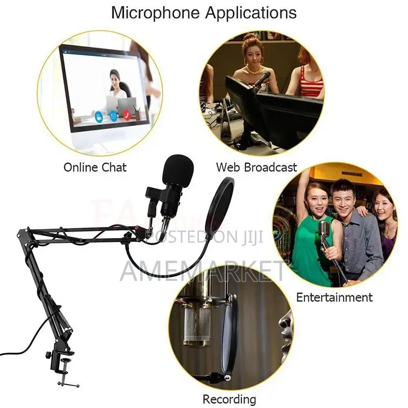 BM800 Studio Condenser Microphone for Recording - Full Set