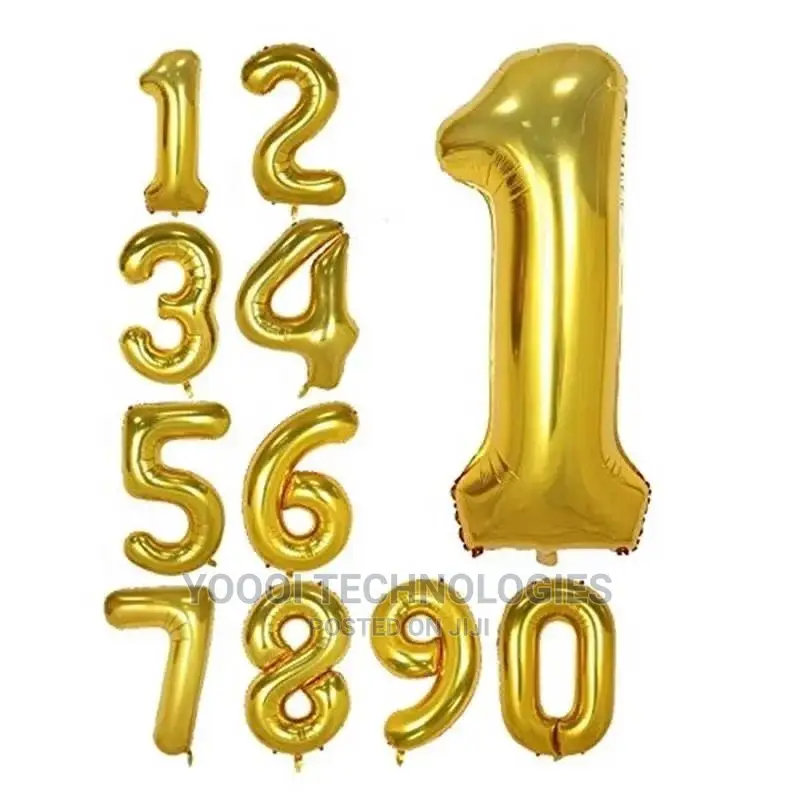 10pc 16cm Foil Number Balloon For Party And Cake Decoration