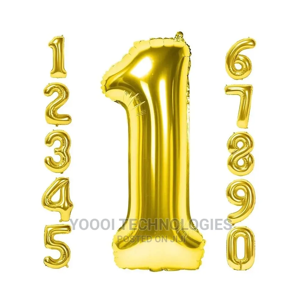 10pc 16cm Foil Number Balloon For Party And Cake Decoration