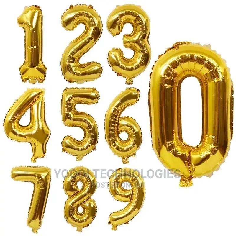 10pc 16cm Foil Number Balloon For Party And Cake Decoration