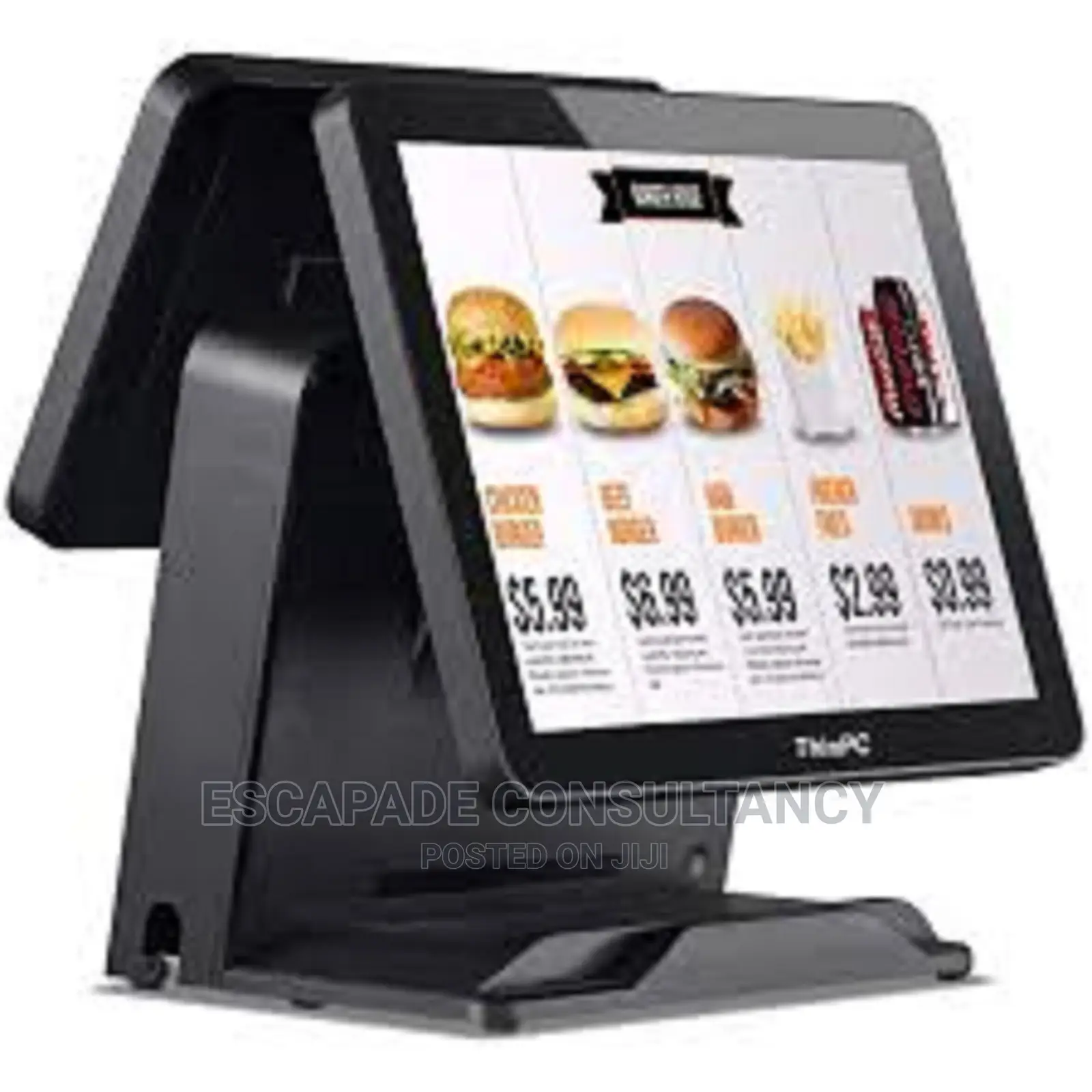 POS Computer I3 All in One Dual Touch Screen 128GB SSD , 8GB