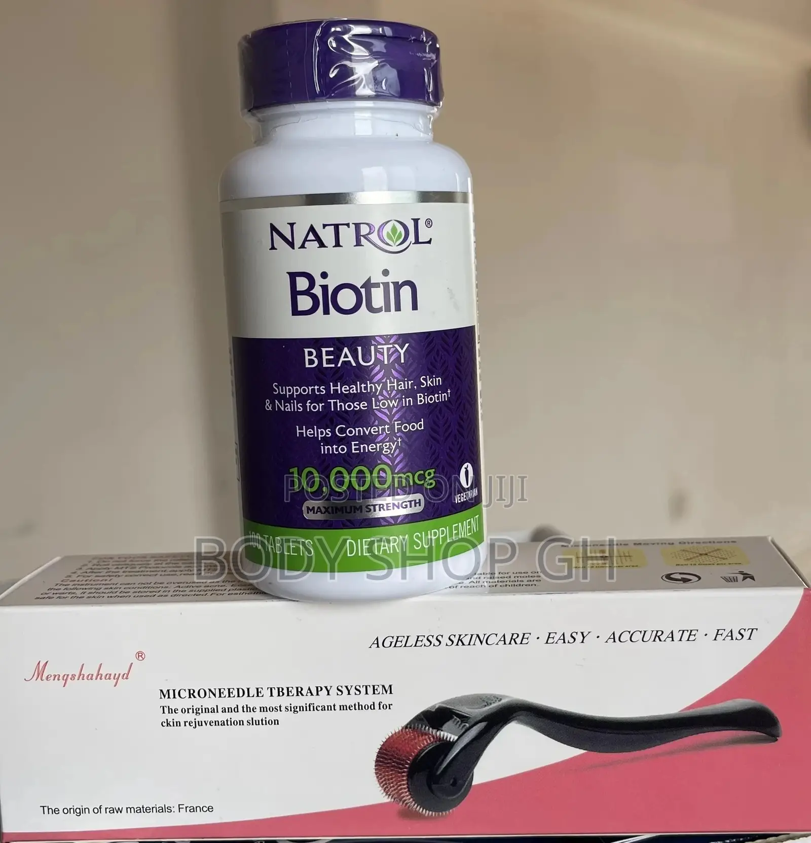 Natrol Biotin + Derma Roller Combo Pack ( Beard Hair)