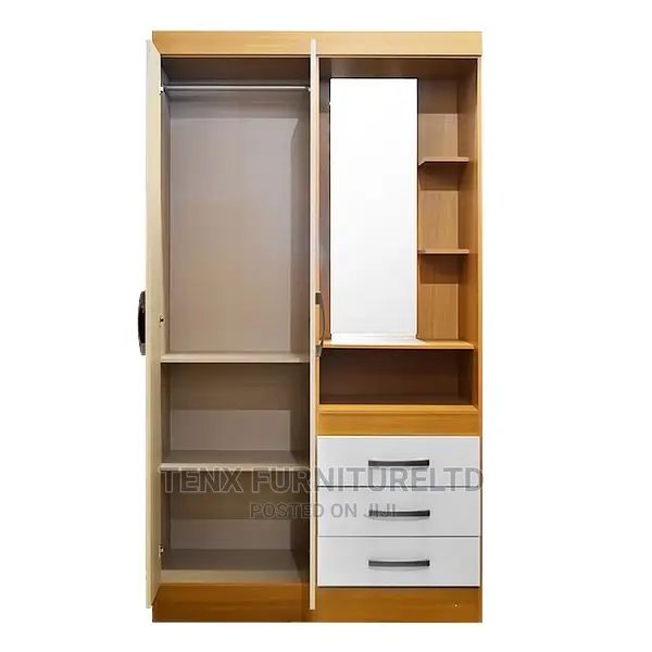 WARDROBE (Brown and Glossy White )Wth Mirror