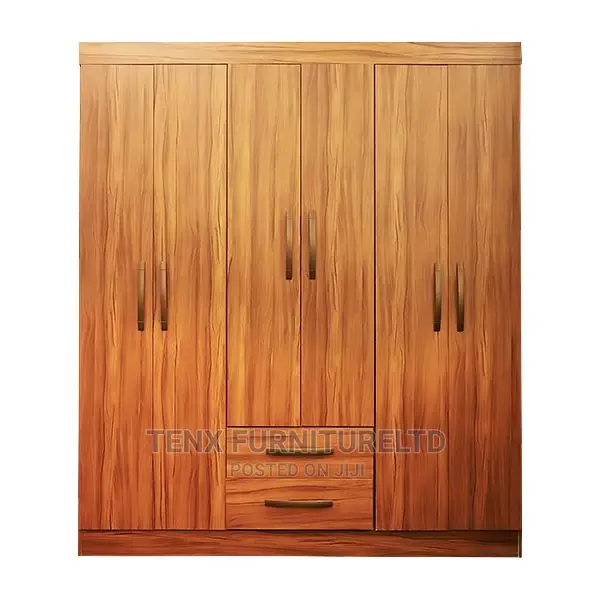 Wardrobe (Brown Wood Grain )6DOOR 2DRAWER