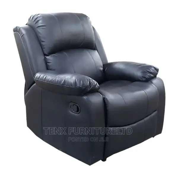 Recliner (Sofa)Black Leather Single Seater
