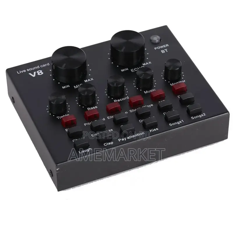 V8 Sound Card Bluetooth Audio Interface Studio Live Recordin