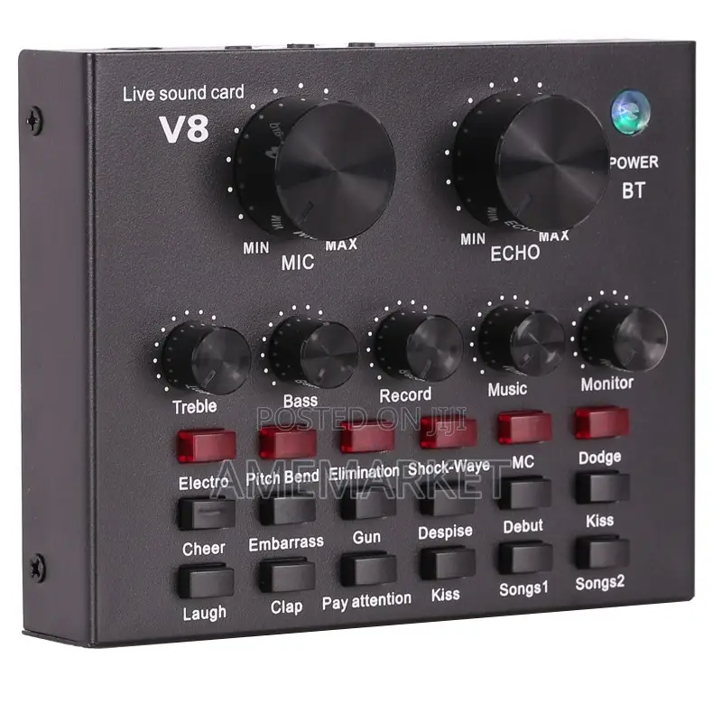 V8 Sound Card Bluetooth Audio Interface Studio Live Recordin