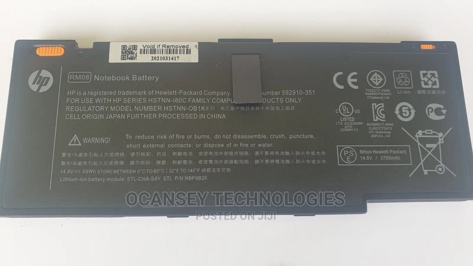 Original Hp Rm08 Battery for Hp Envy 14 Series