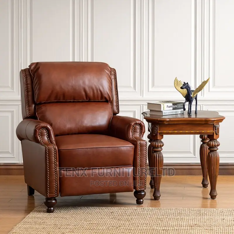 Recliner ' (Wide Genuine Leather )Club Side