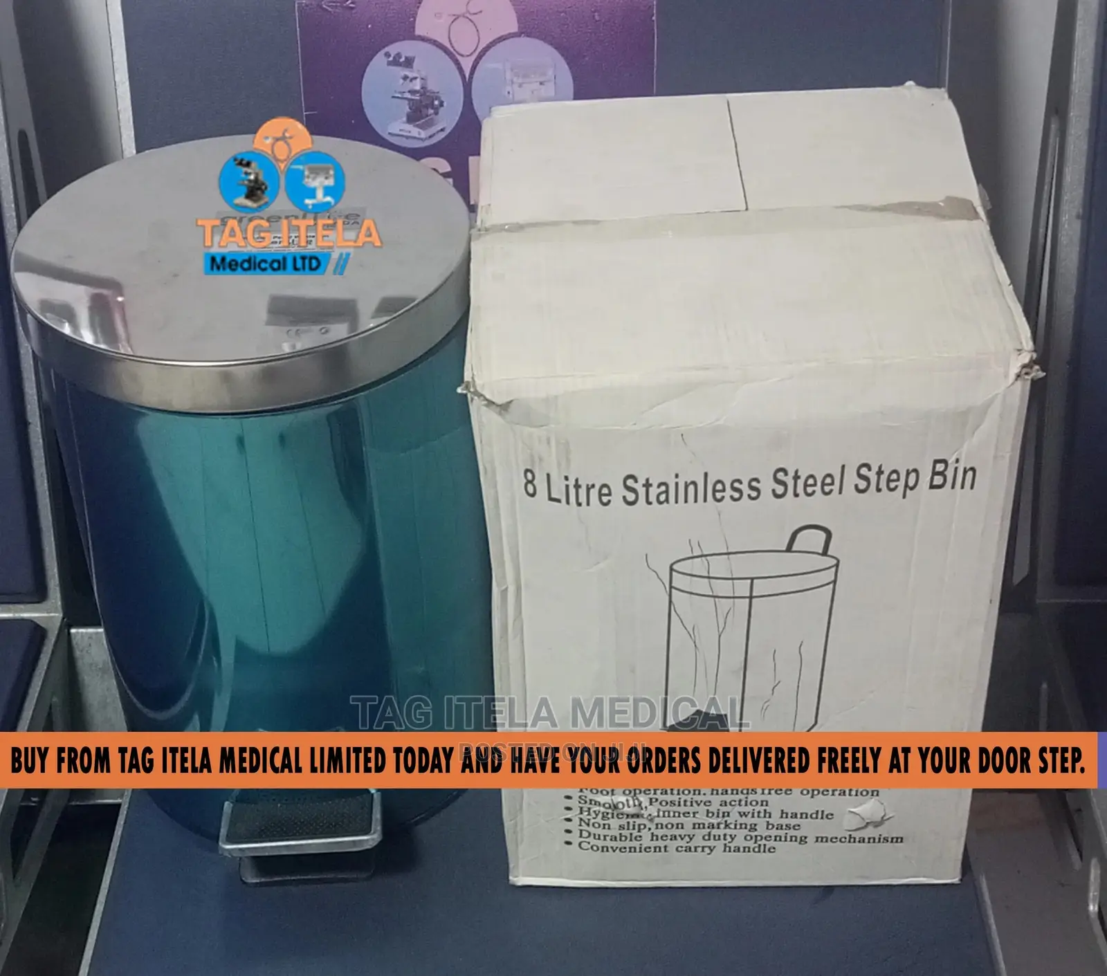 Pedal Dustbin (8ltrs Stainless Steel)