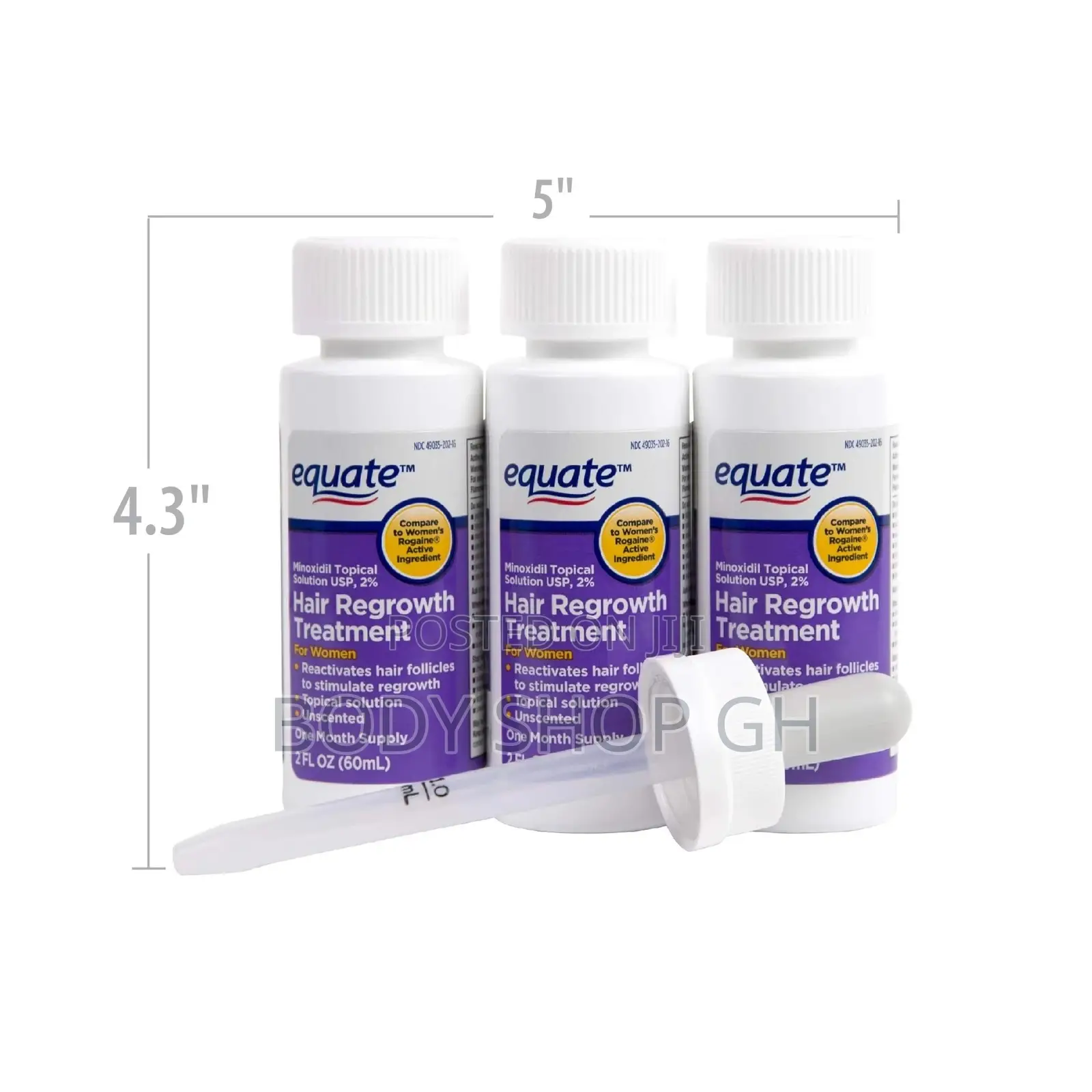 Equate Minoxidil 2% Usp Solution for Hairloss Treatment