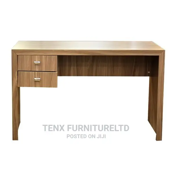 OFFICE DESK WITH (2 Drawers) and Silver Chrome Metal Handles